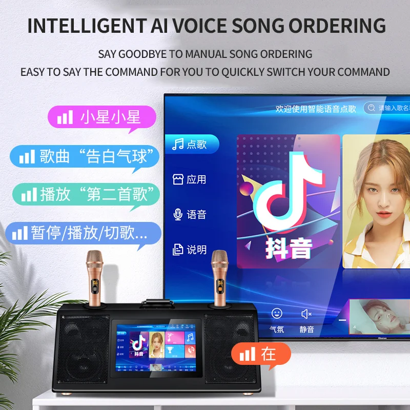 High Quality Black Professional Microphone Touch Screen Karaoke Player System With Cheap Price