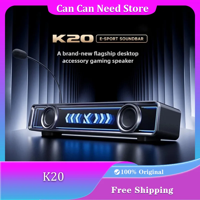 

MCHOSE K20 Wired Bluetooth Table Mounted E-sports Speaker 7.1 Surround Sound Effects 52mm Stereo Sound Unit Pluggable Mic