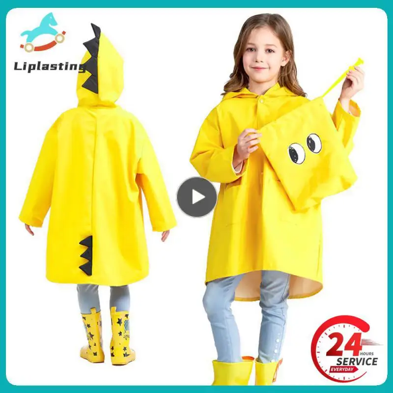 Cute Dinosaur Polyester Baby Raincoat Outdoor Waterproof Rain Coat Children Impermeable Poncho Boys Rain Poncho