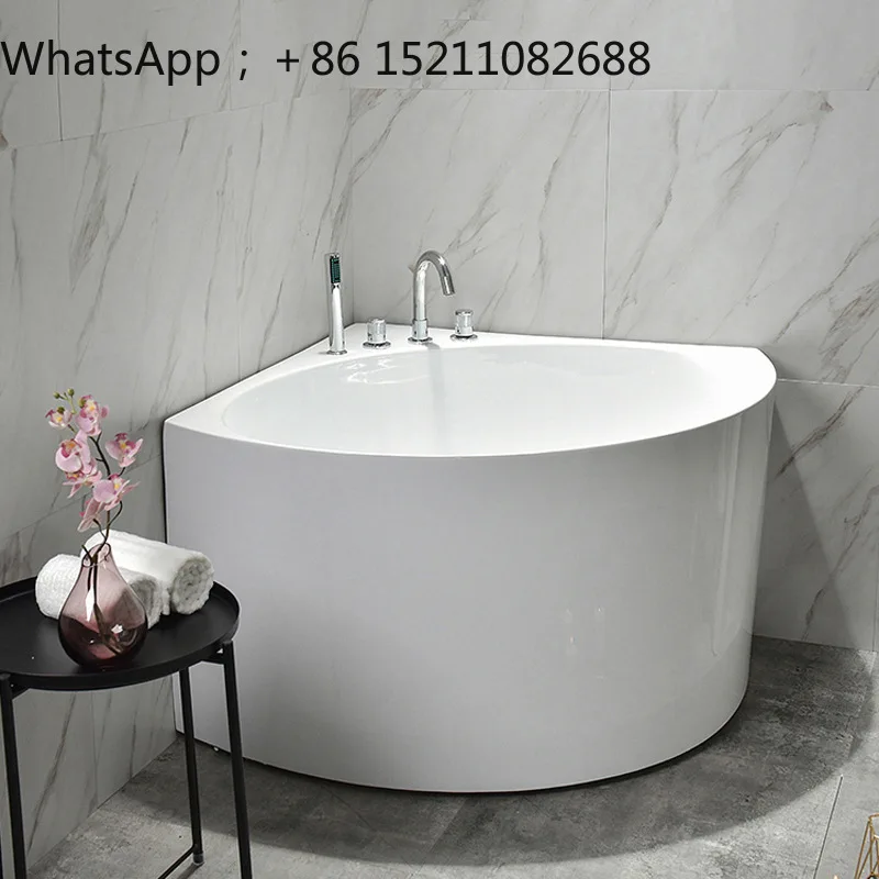 LLY freestanding acrylic small apartment triangular bathtub mini household adult fan simple bathtub pool deep bubble