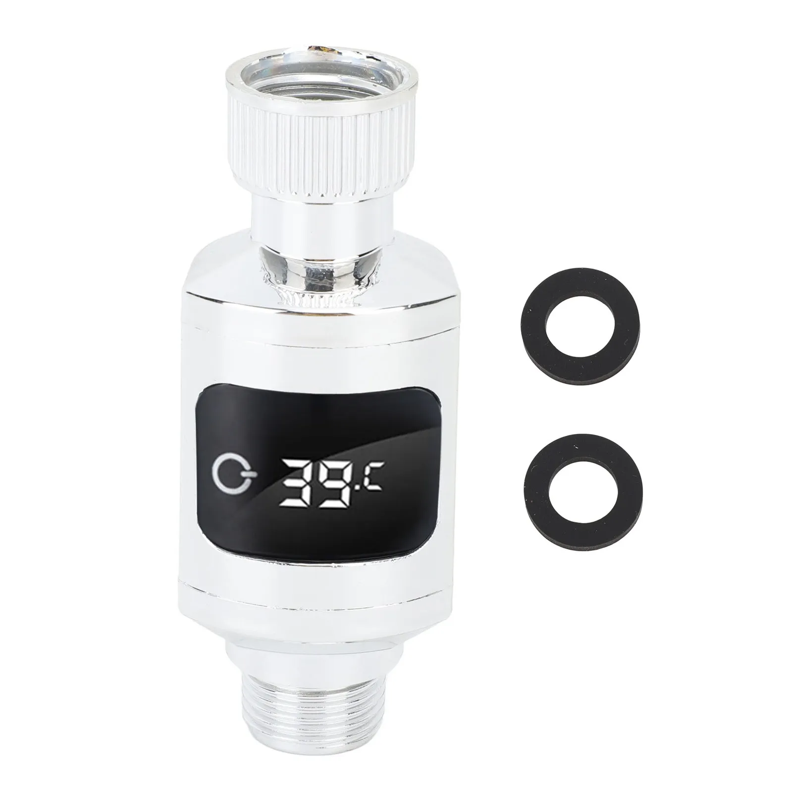Shower Thermometer ABS Waterproof LED Digital Display Faucet Water Temperature Monitor with 1/2 Inch Nut for Bathtub