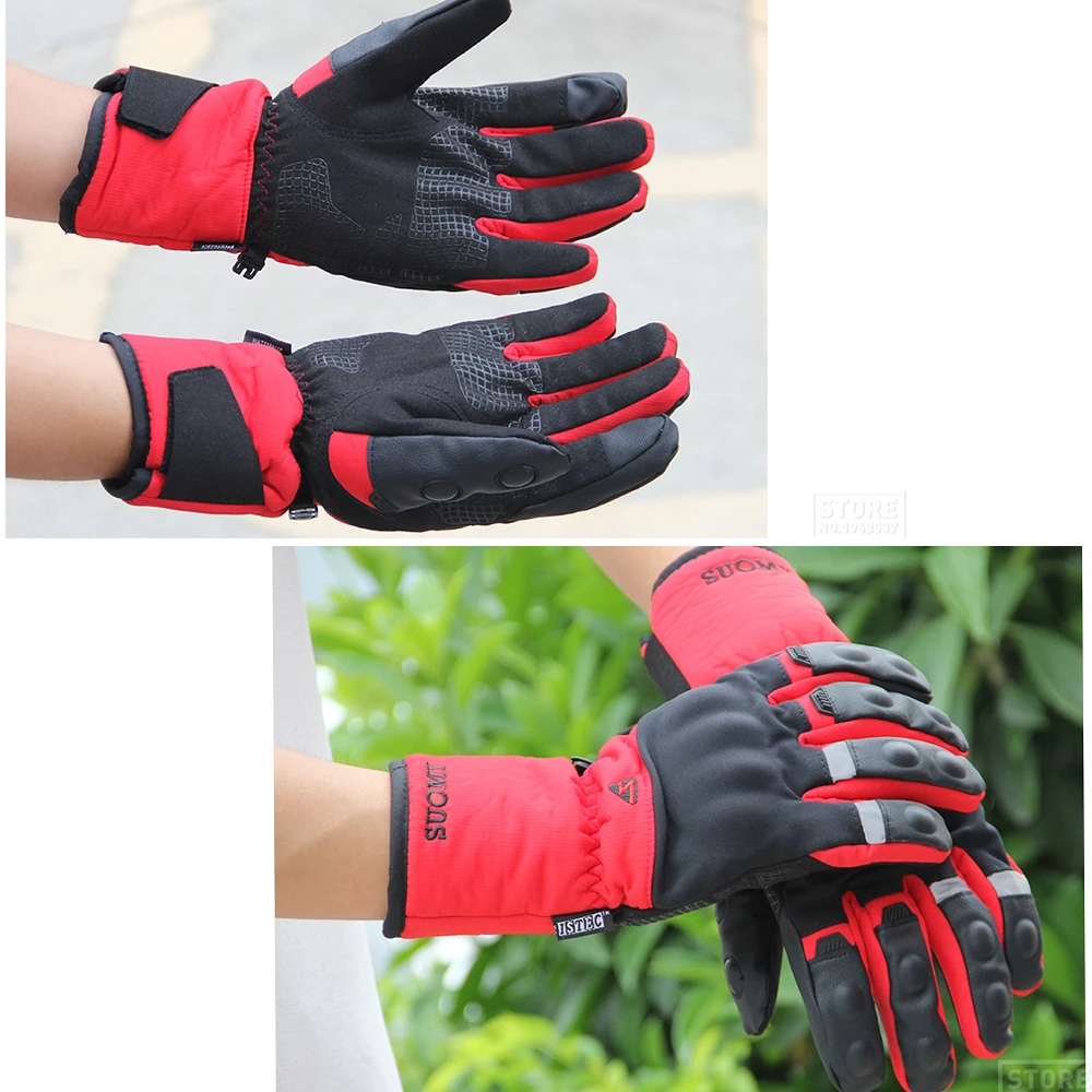 GufamilMoto-Gants de course de moto pour hommes et femmes, résistants à l\'usure, chauds, coupe-vent, imperméables, écran tactile, vélo, D343, hiver