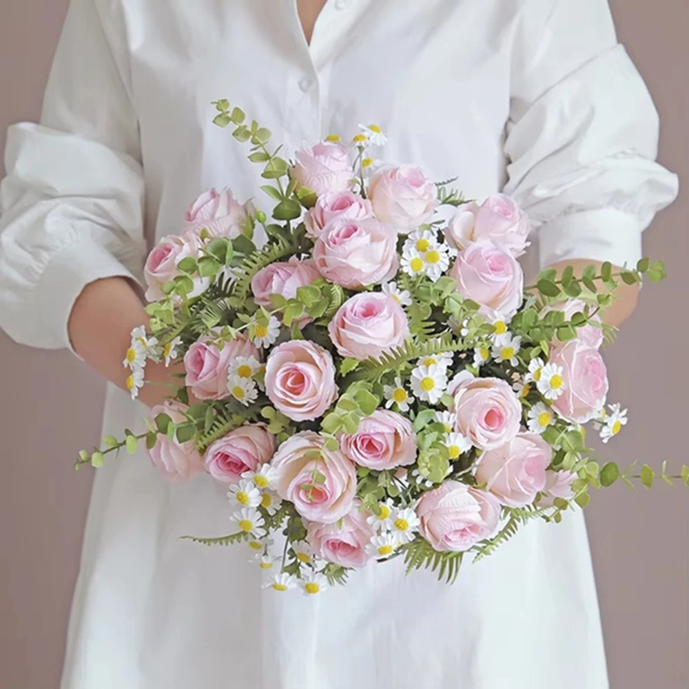 

Silk Rose Artificial Flowers Diy Wedding Home Christmas Decoration Wreath Bridal Bouquet Best Birthday Gift Selection For Family