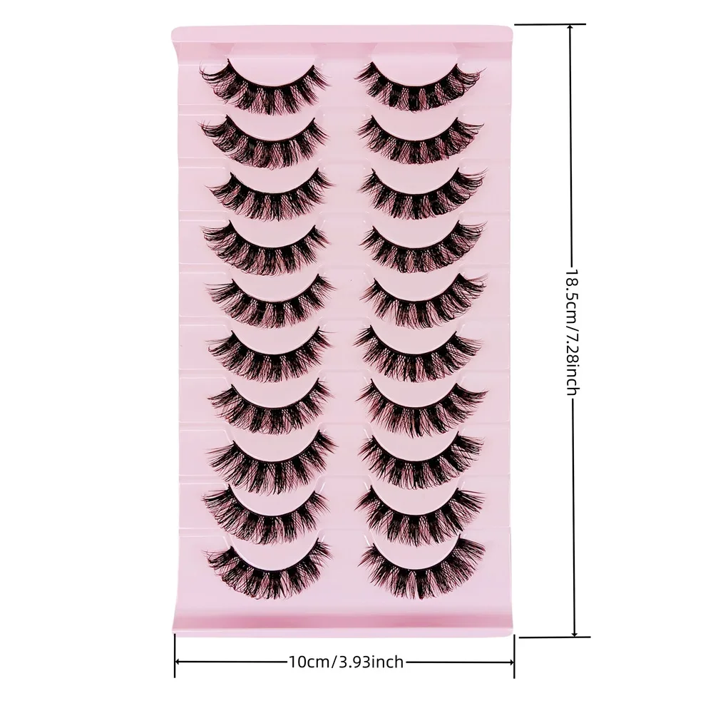 10 Paar DD Curl Russische Streifenwimpern, flauschiges Volumen, falsche Wimpern, DD Curl, dramatische, unordentliche künstliche Nerz-Fälschungswimpern, Make-up – Detail 4