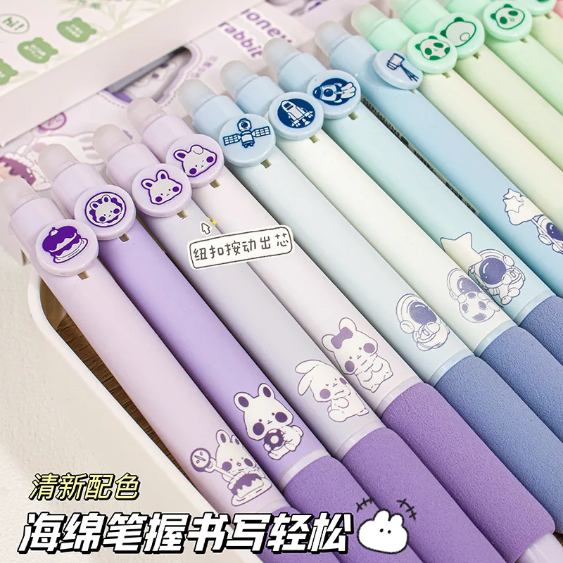 Imagem -03 - Cute Erasable Blue Ink Pen Soft Grip Pen Escrita Suave de Secagem Rápida Canetas Elegantes Acessórios de Escritório Papelaria Estética Pcs