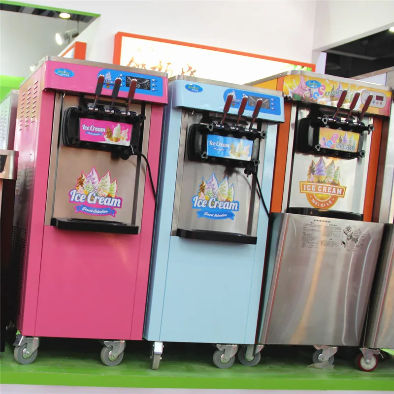 3 Flavors Automatic Soft Serve Sorbetiere Commercial Ice Cream Machine