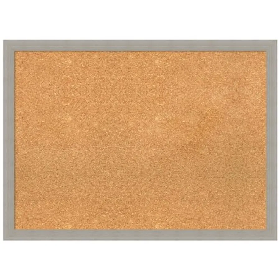 

Natural Cork Board for Wall 22x30 Vision Board with Grey Wood Frame Medium Corkboard Office Decor for Home Organization Casual