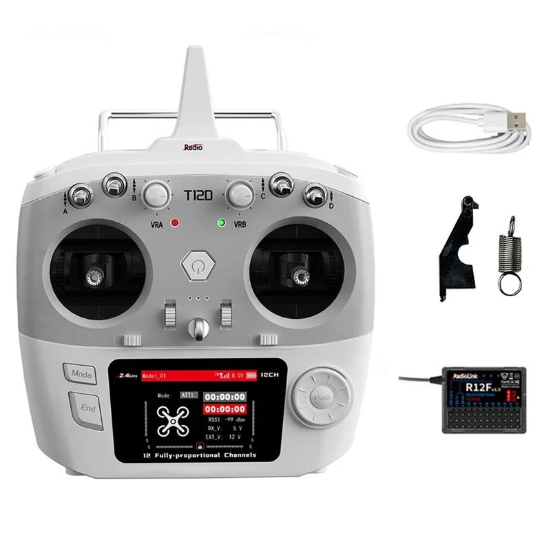 

For Radiolink T12D 12CH RC Transmitter+R12F Receiver 2.4Ghz Remote Controller For FPV Drone Fixed Wing Airplane Car R