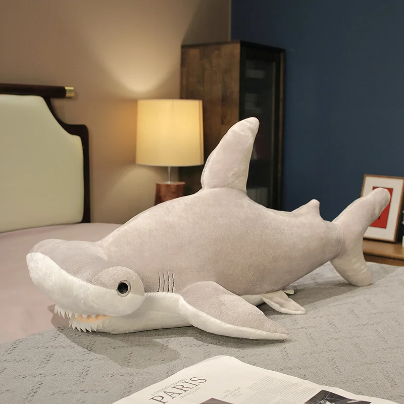 

New 55-135cm Giant Size Whale Plush Toy Blue Sea Animals Stuffed Huggable Shark Soft Pillow Kids Gift