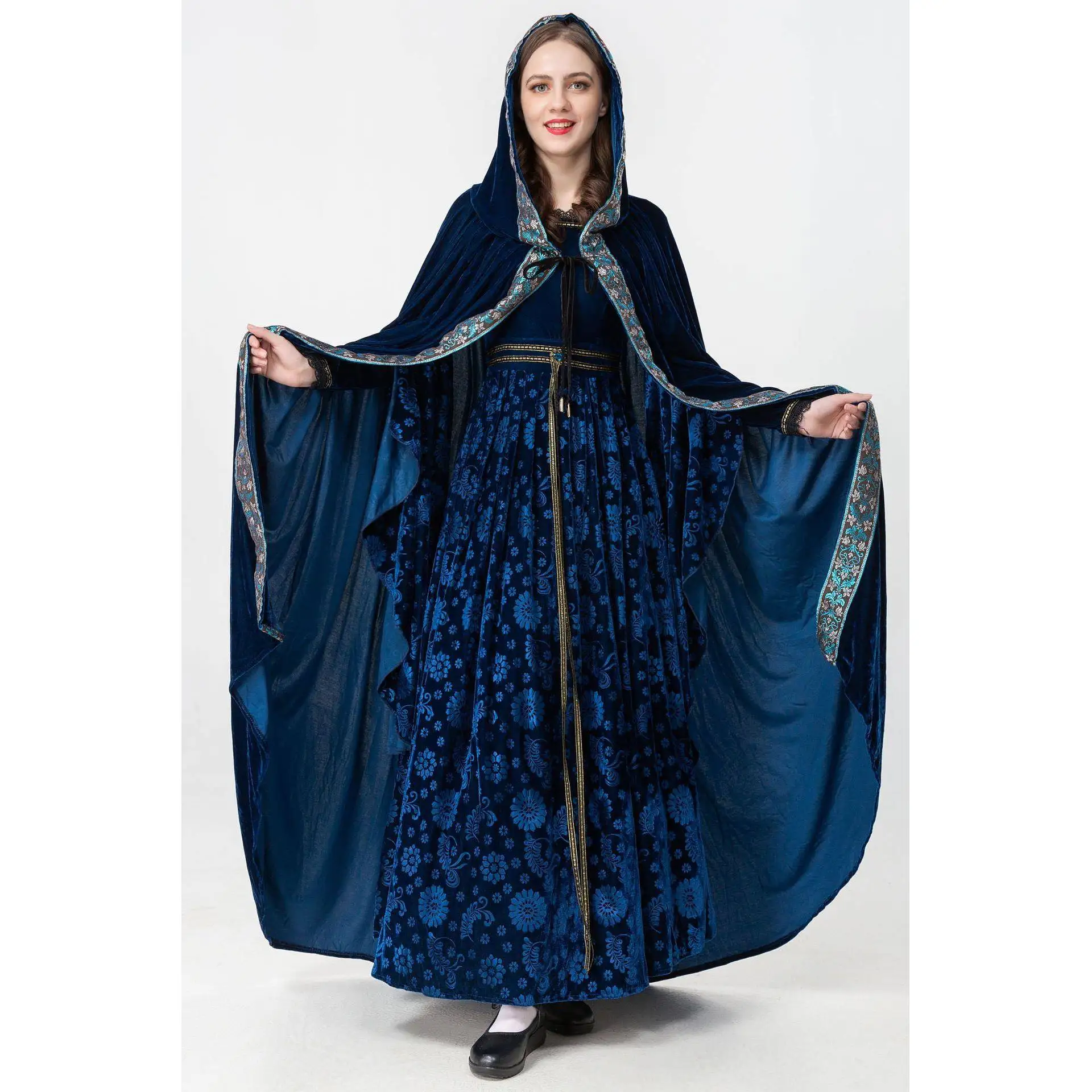 

loween Queen Costume Vintage Long Dr Stage Performance Outfit Retro Women's Hanfu Ethnic Wear Summer New Arrival