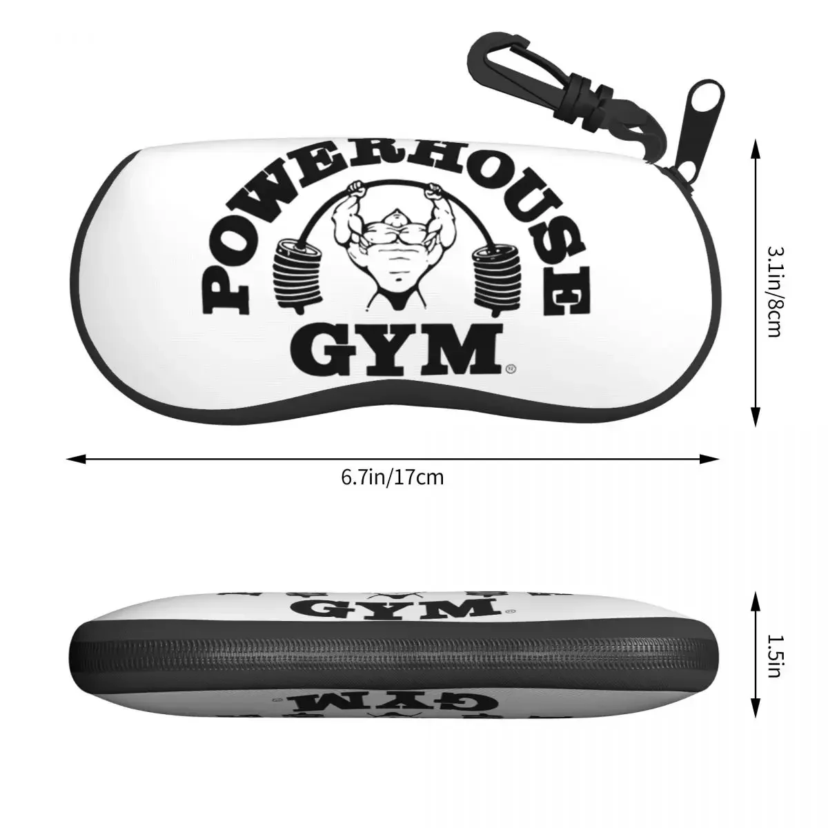 Powerhouse Gym Logo Eyeglass Glasses Case Women Men Soft Bodybuilding Fitness Sunglasses Protective Box