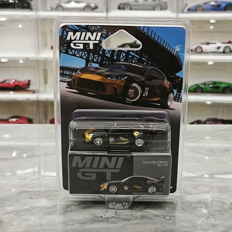 

MINI GT 1/64 #1149 Toyota GR86 LB★Nation #24 Black / Gold Alloy Die-cast Model, Officially Licensed Limited Edition Replica
