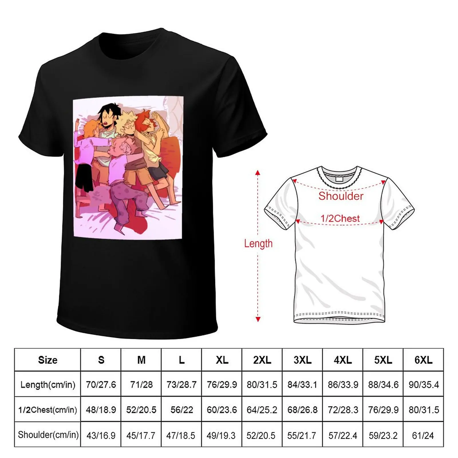 bakusquad cuddle pile T-Shirt Plus Size Outdoor Casual Top