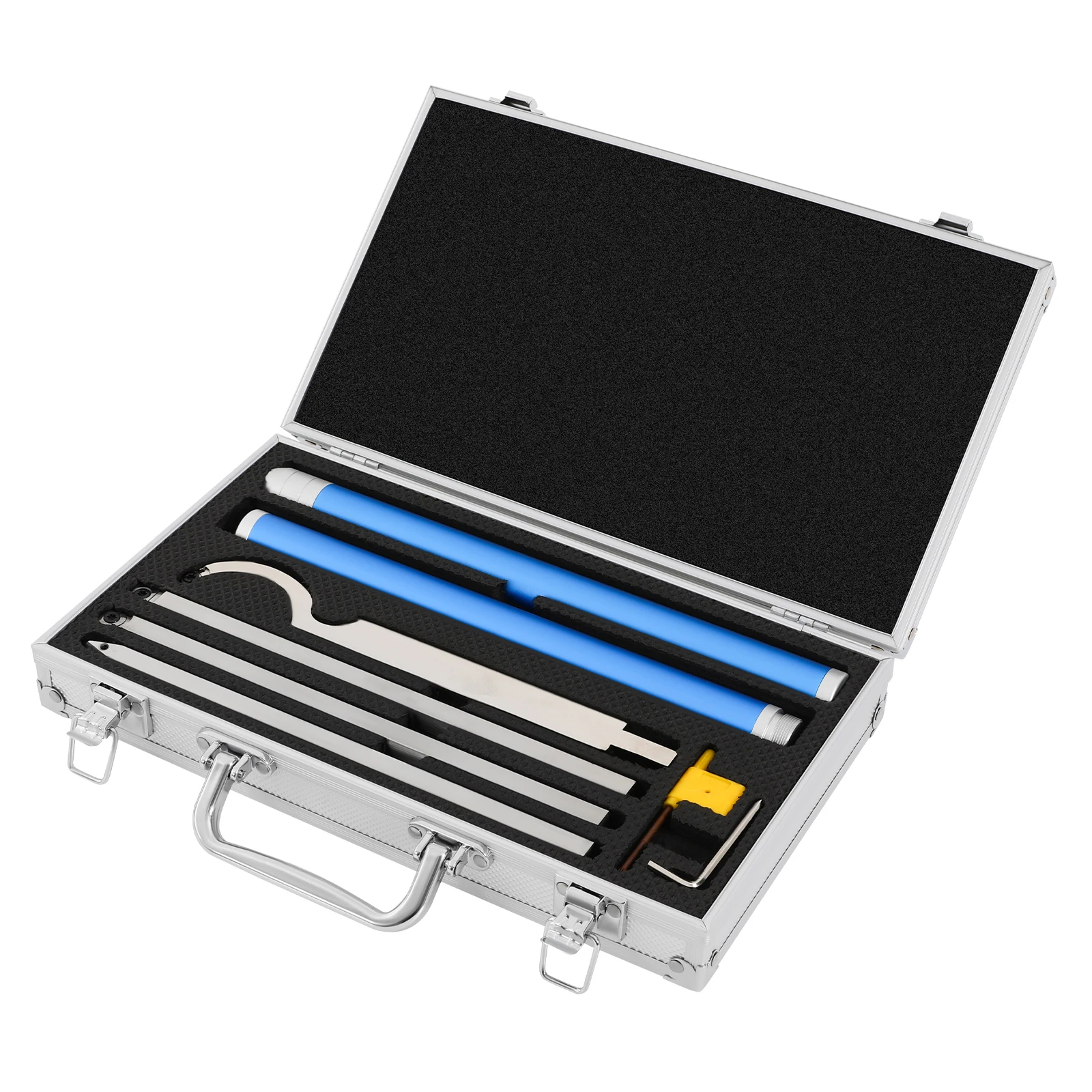 4 Piece Carbide Wood Lathe Tools Set Square Diamond Round Blades with Aluminum Tool Case for Woodturning Pen Bowl Spindle Turning