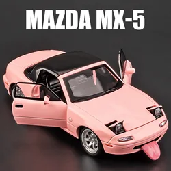 合金スポーツモデルMAZDA-MX-5,ダイキャスト,音と光,シミュレーションコレクション,子供のおもちゃ,ギフト,1:32