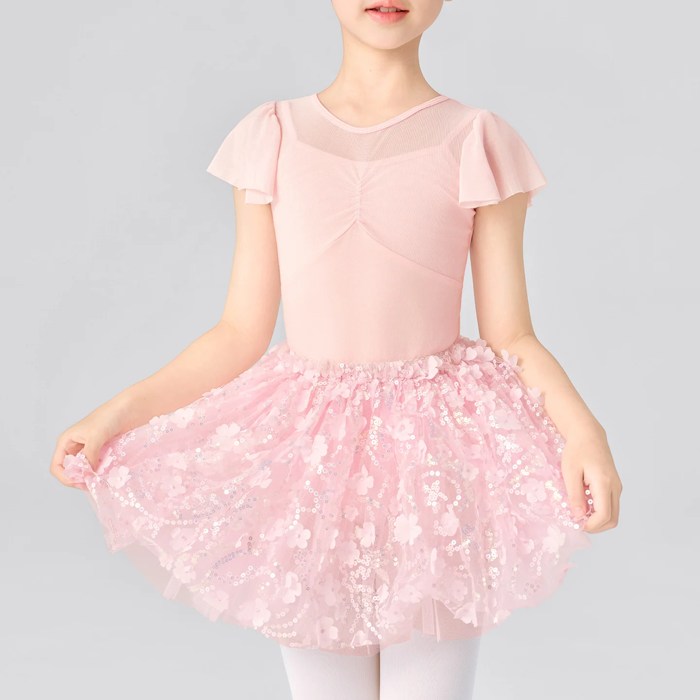 

Girls Kids Ballet Tutu Puffy Skirts Ballerina 3D Flowers Ballet Dance Tutu Child Performance Stage Wear Ballet Tutu Short Skirts