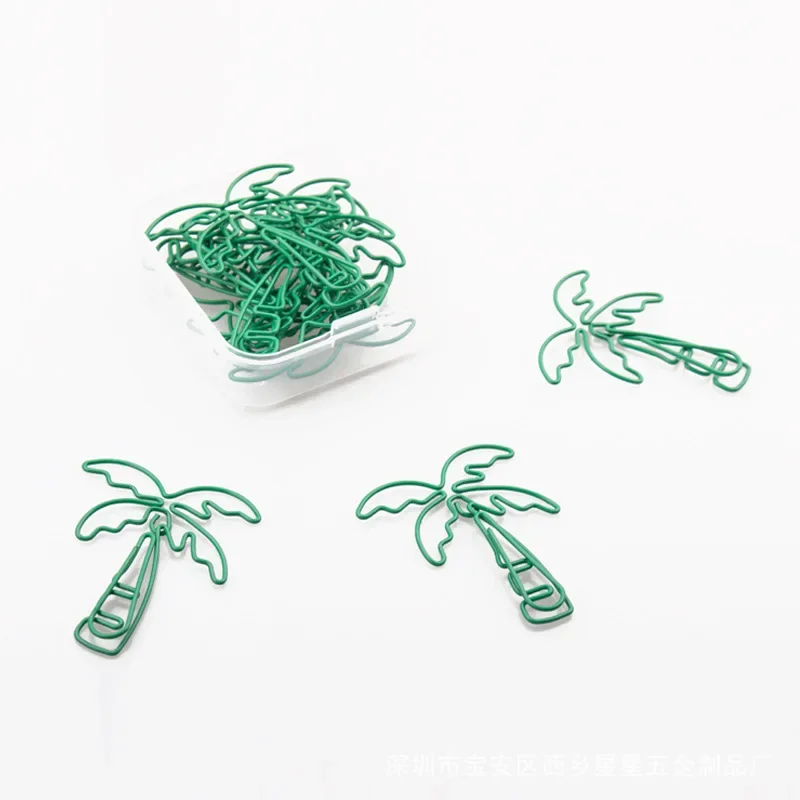 Imagem -02 - Coconut Tree Paper Clip Forma de Árvore Special-shaped Pin Clipes de Papel Bonito Clipe de Metal Decorativo Planner Clips Paperclip 50 Pcs