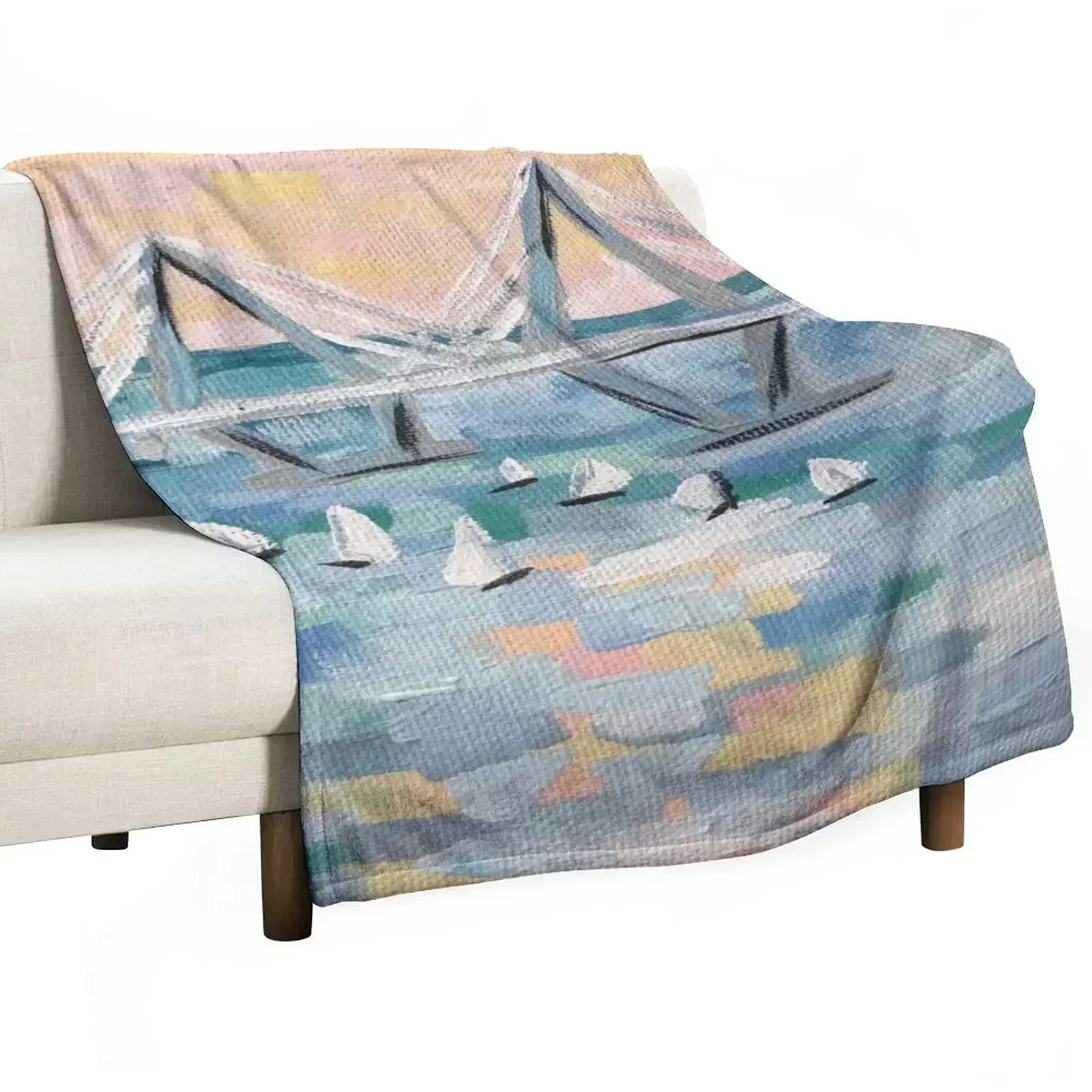 Ravenel Bridge Charleston SC Abstract Throw Blanket cosplay anime Shaggy Bed covers Summer Multi-Purpose Luxury Throw Blankets
