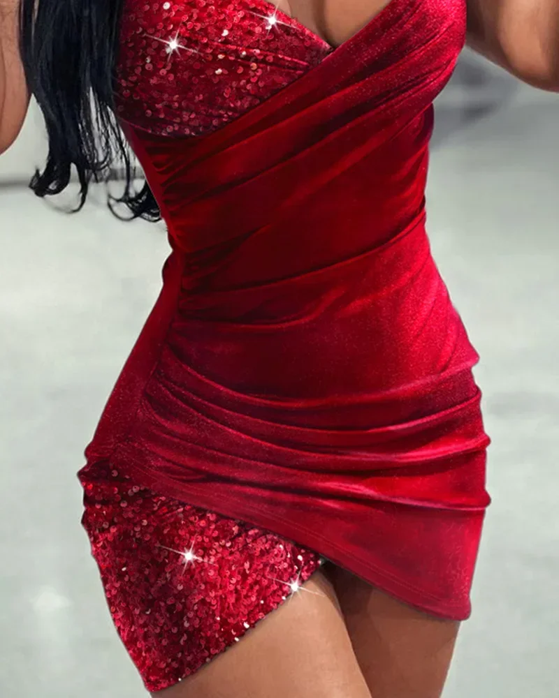섹시한 Bodycon Camis 드레스 높은 허리 슬링 벨벳 드레스 여성 여름 파티 로우 컷 스파게티 스트랩 외장 미니 드레스