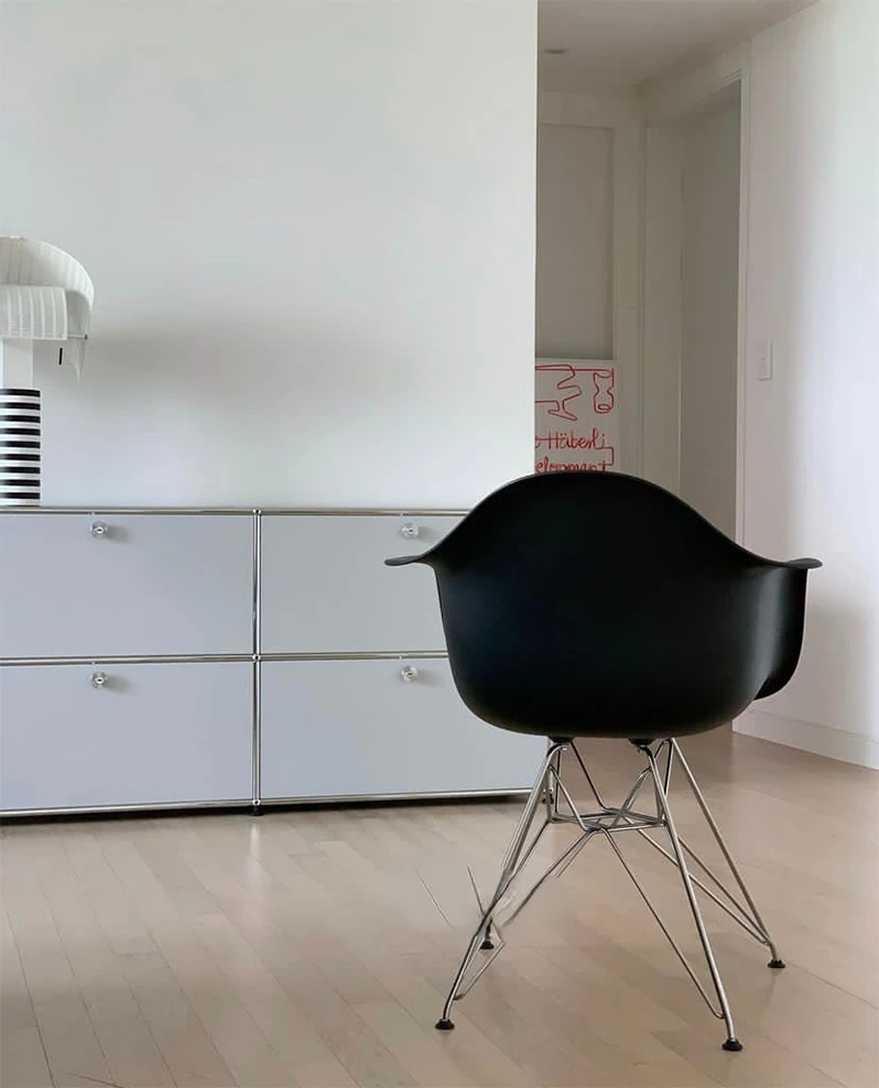 A simple Nordic office chair with armrests and backrest, a dimple shaped dining chair, and a work and leisure negotiation chair