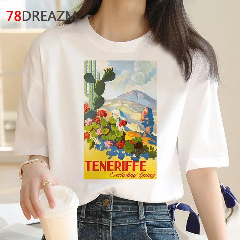 tenerife tshirt male ulzzang japanese harajuku kawaii couple  vintage summer top clothes aesthetic kawaii