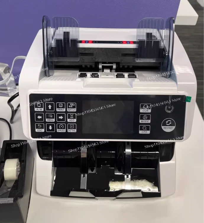 Vertical Multi-Currency Bill Counter with Dual CIS Scanning AL-920 Type for USD Euro Banknote Mixed Denomination Counter