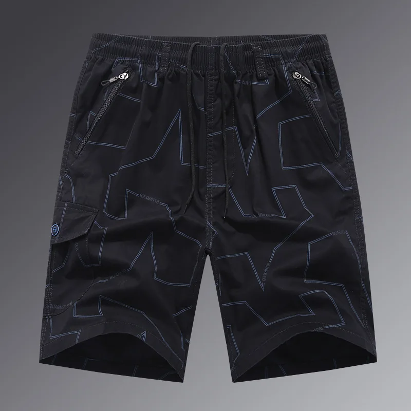 Lente Zomer Nieuwe Mode Heren Kleding Zakken Hoge Taille Zak Bedrukt Trekkoord Touw Hombre Losse All Match Casual Shorts