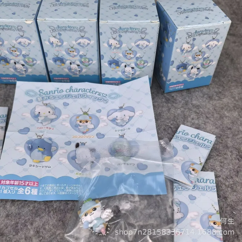 ของเล่นกล่องสุ่มตัวละครซานริโอ จี้รูปนางฟ้า ฟิกเกอร์อนิเมะ เฮลโล คิตตี้ ซินนามอโรล โปชาโกะ ตุ๊กตาโมเดล ของขวัญสำหรับเด็ก