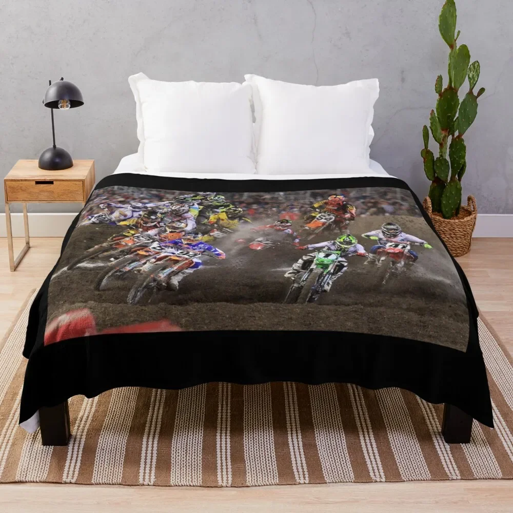 

Daytona Supercross Throw Blanket Color Fast Cozy Throw Blanket