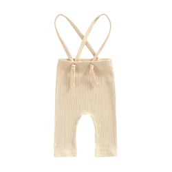 Newborn Baby Suspender Trousers Casual Party Street Solid Color Spring Fall Summer Boys Girls Pants Infant Toddler Overalls