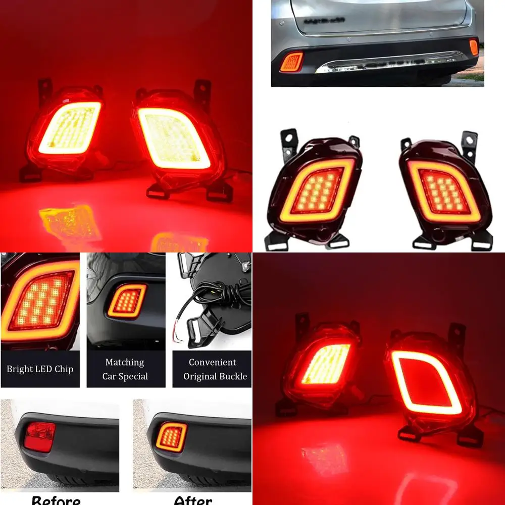 

Светодиодные последовательные сигнальные огни для Toyota Highlander 2015-2018 гг., с отражателями заднего бампера и задними фонарями, красными линзами