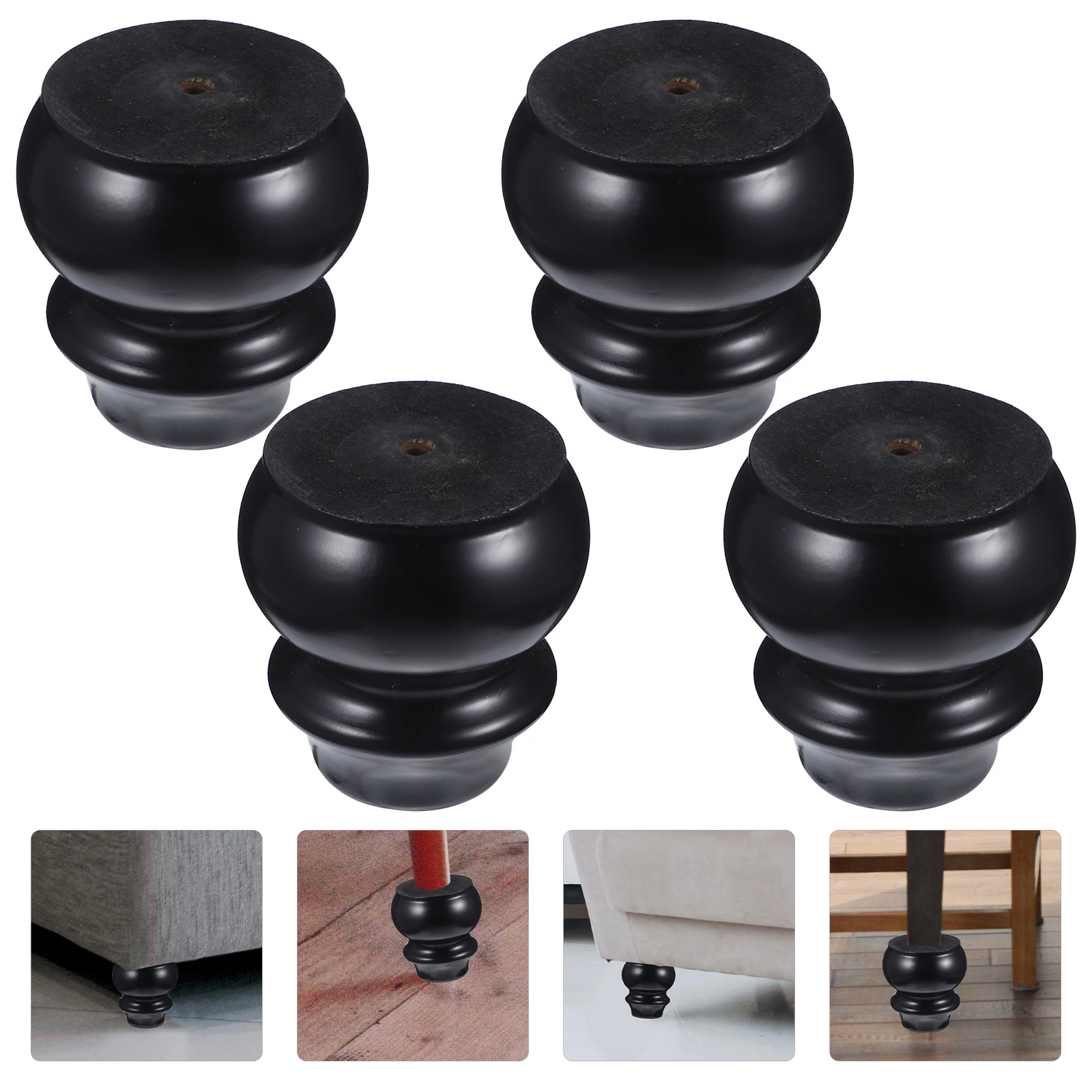 ขาโซฟาไม้เนื้อแข็ง 4 ชิ้น ปรับความสูงได้ 10 ซม. ขาเฟอร์นิเจอร์สำหรับตู้เสื้อผ้า ตู้ โต๊ะกาแฟ เตียง เก้าอี้ แข็งแรง