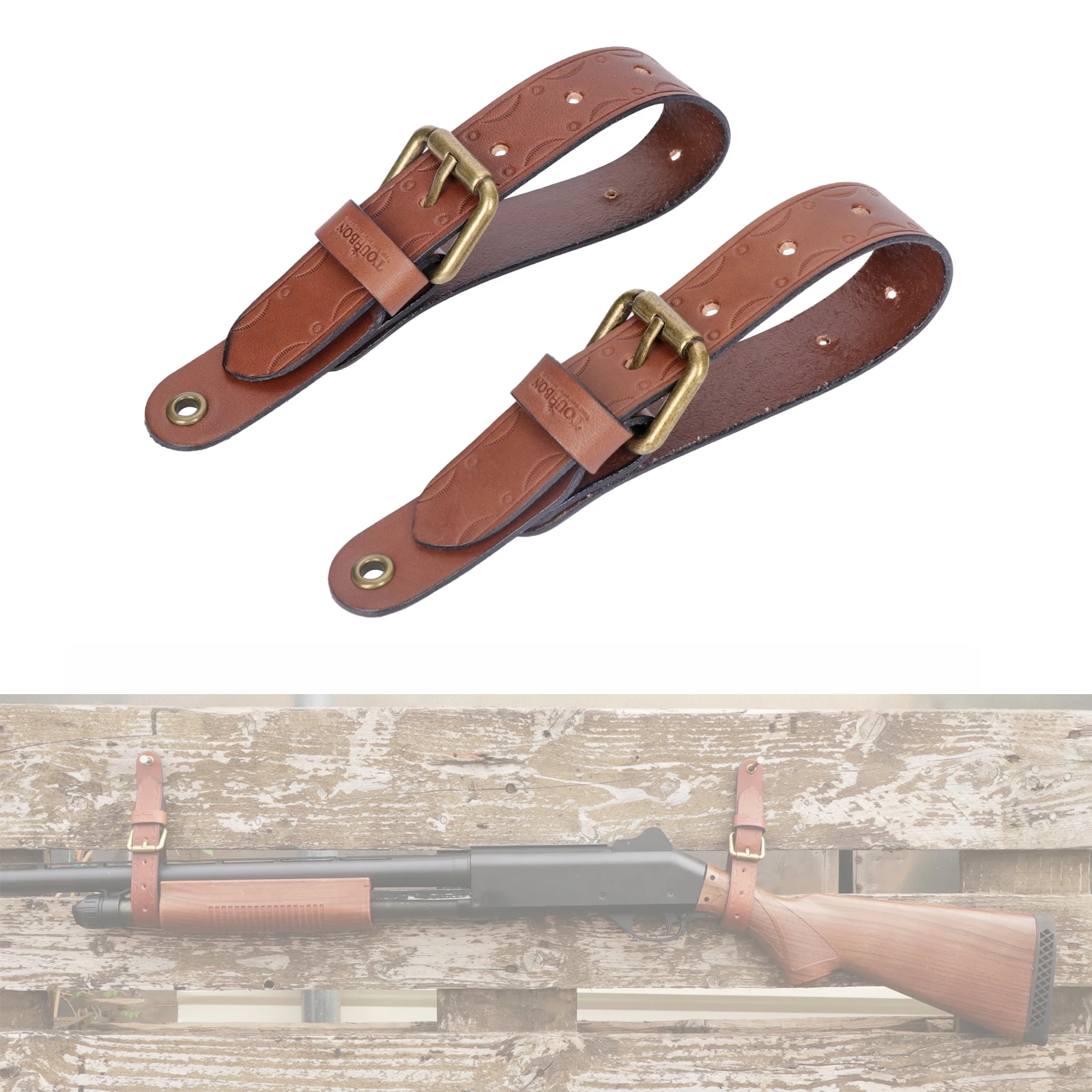 

Регулируемые подвесные ремни Tourbon, кожаные вешалки для пистолетов с пряжкой для винтовки, ружья, люка для сверхмощных настенных дисплеев