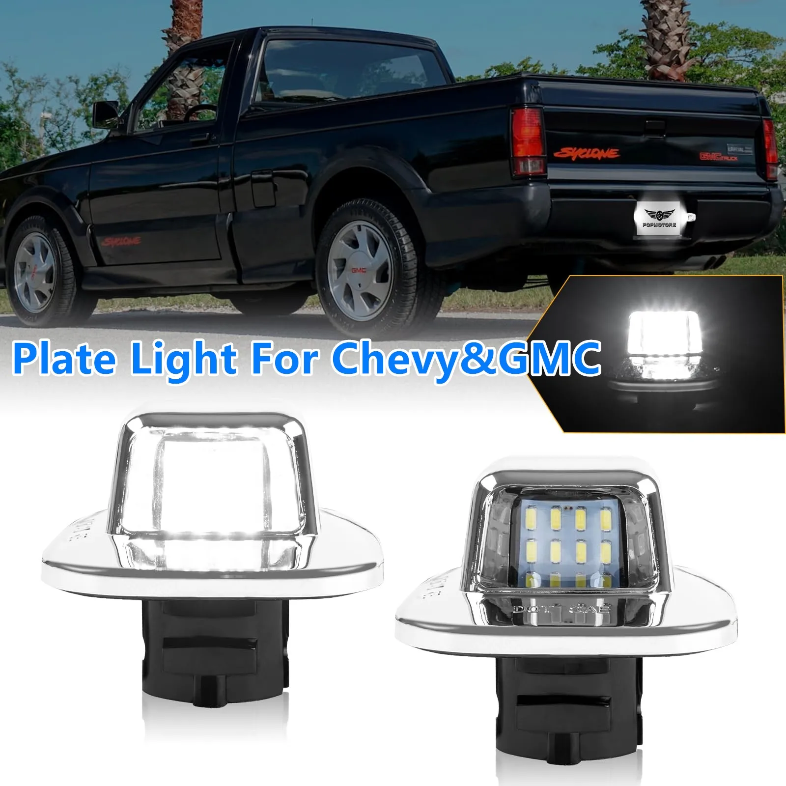 

License Plate Light Lamp For Chevy GMC Silverado Sierra C1500 C2500 C3500 K1500 K2500 K3500 Blazer S10 Tahoe Yukon Sonoma S15