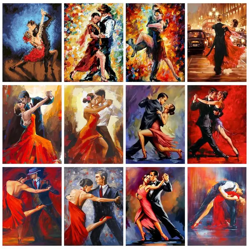 RUOPOTY Acrylic Painting By Numbers Dancers Coloring On Numbers For Adults Diy Gift Man And Woman Home Decors Paint Kit Handmade