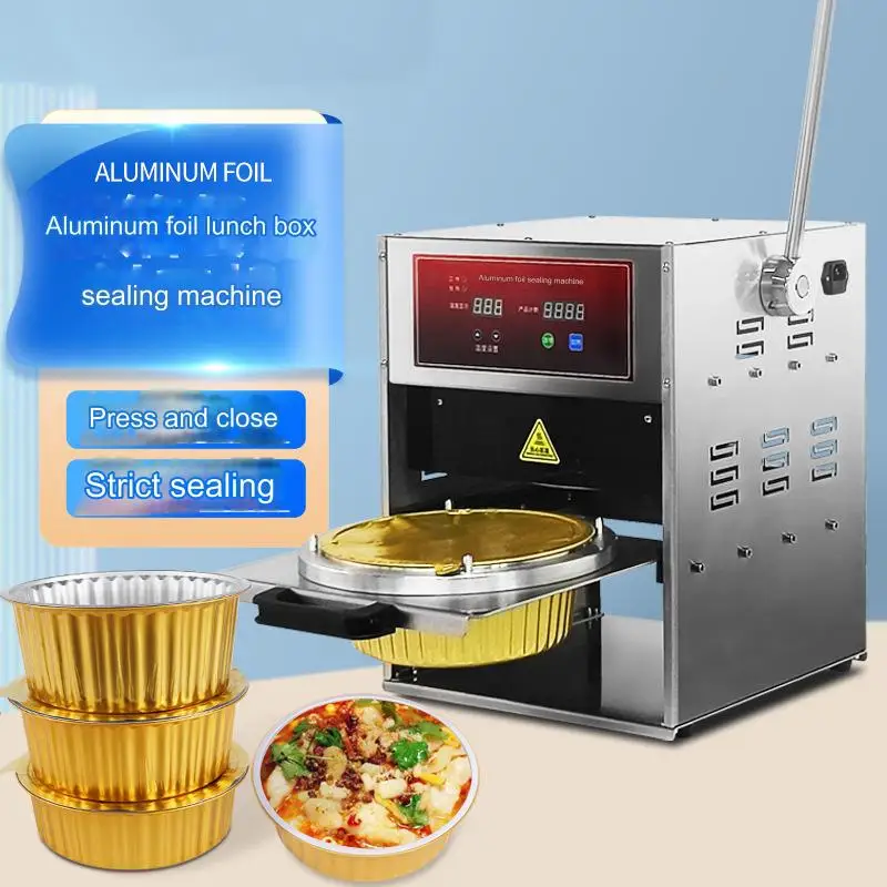 

For Fast Food Tray Sealer Machine Plastic Meal Salad Tray Seal For Beverages Aluminum Foil Paper Lunch Box Food Tray Sealing Mac