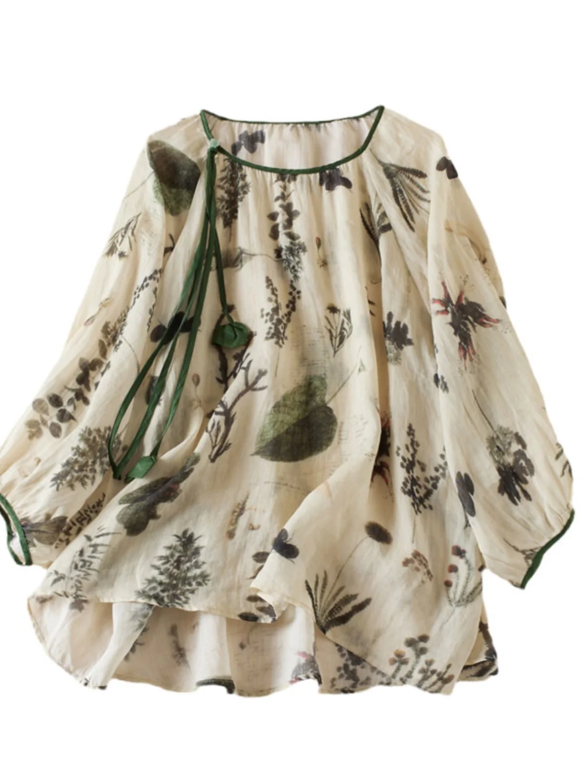 Katoen Linnen ort Sve irt Dames Artistiek Bedrukt Overhead Linnen Katoenmix Loose Fit rond Ne Summer irt