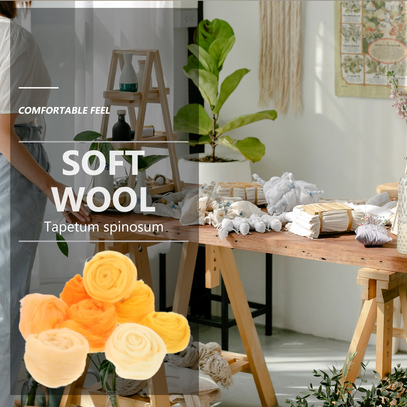 

8pcs Material Kit Soft Felting Wool For Diy Craft Accessory Portable Felting Supplies Set Diy Felt Crafts Tools Colorful