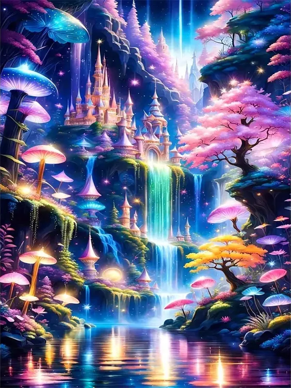 

Пазлы «Замок в грибном лесу» 500/1000/1200/2000 деталей, семейные развивающие игры для игровой комнаты, спальни, подарки