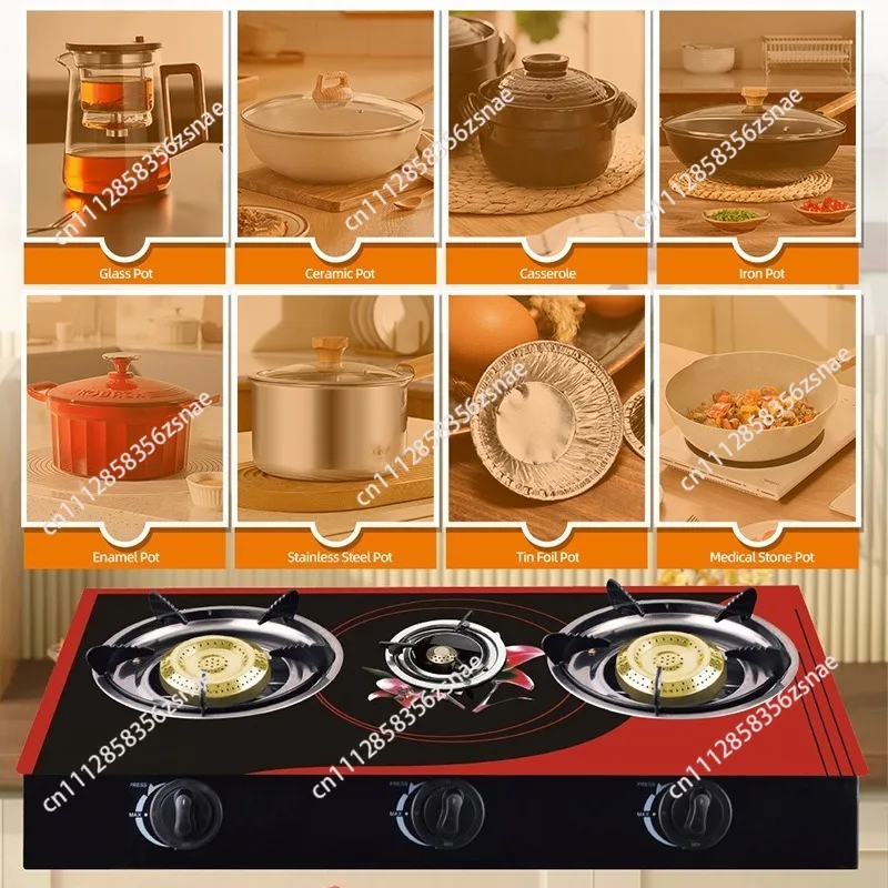 Suitable for glass explosion-proof two ends dazzling fire household liquefied gas stove gas stove