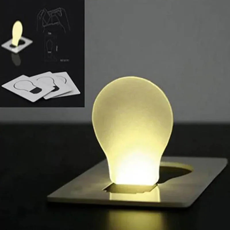 2024 Portable Pocket LED Card Night Light Lamp Put In Purse Wallet Wallet Light Novelty Lighting Mini LED Card Pocket Light Bulb