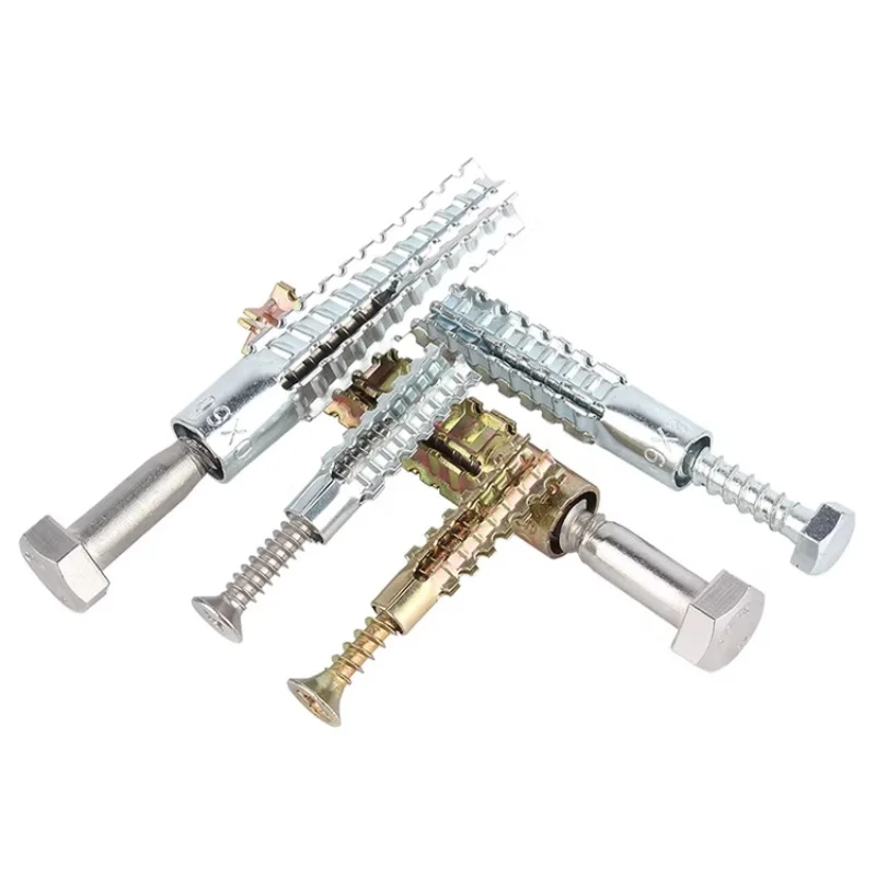 Carbon Steel Heavy Duty Wall Anchor with Screws Kit Metal Tube Expansion Self-Tapping Screw M5 ~ M10