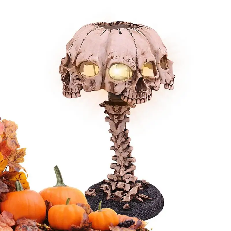 Skeleton Skull Light 4 Head Skull Horror Lamp Decoration Spooky Skull Lamp Light Gothic Lamp Halloween Decorative Lights