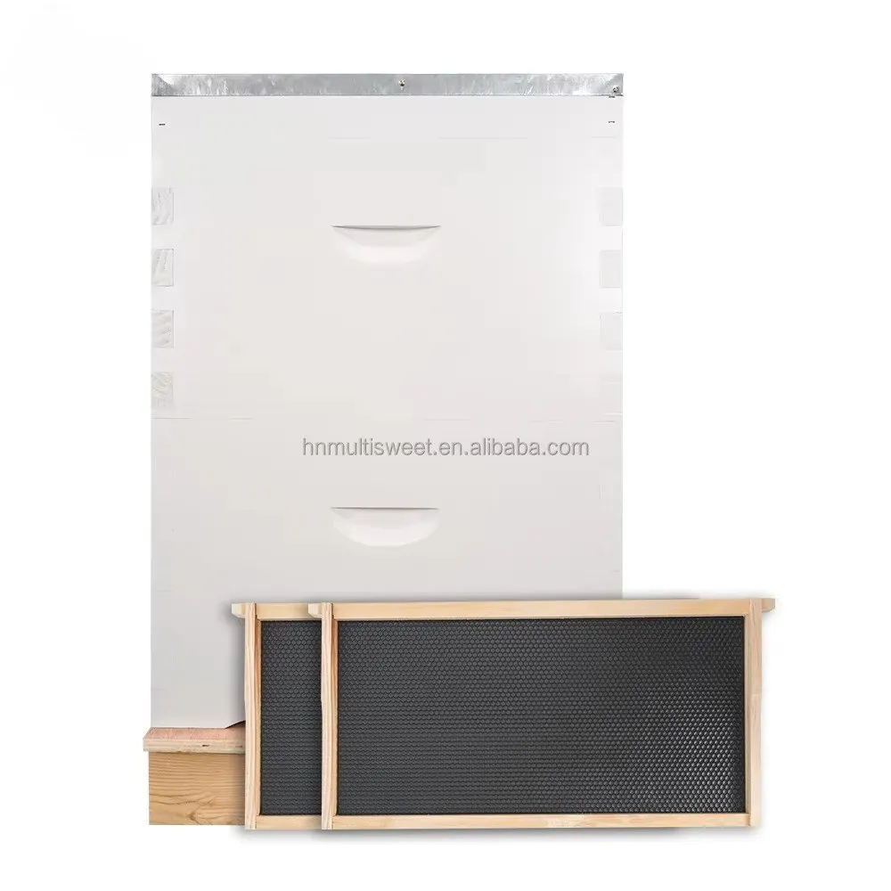 Complete White Painted Australian Beehive Kit, Bee Hive with Frames and Foundation Sheets
