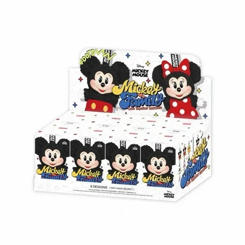 

Disney Cute Mickey Family Togethe Series Blind Box Фигурки Kawaii Микки Виниловый кулон Коллекционная модель Mystery Box Gif