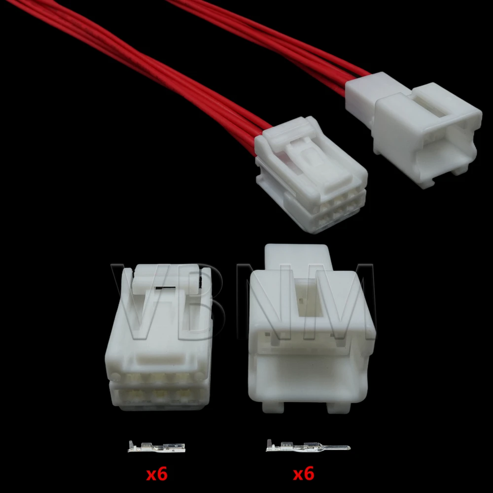 6 pines 6098-7383 6098-7384 6098-7379 hembra macho coche pequeño conector de cable de corriente toma de corriente eléctrica automotriz
