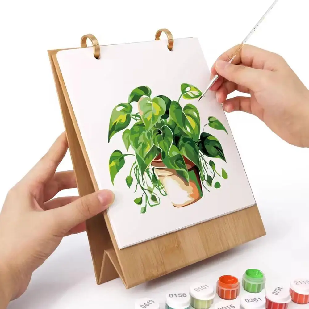 Practical 2026 Edition Desk Calendar Handmade Hand Standing Flip Gift Drawn Calendar 12 Month Decor Calendar Portable DIY U6N3