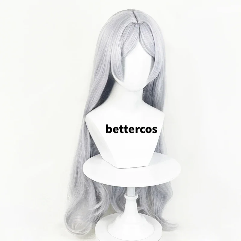Frieren Cosplay Wig Anime Frieren At The Funeral 85CM Long Silver White Wigs Heat Resistant Synthetic Wigs image 4