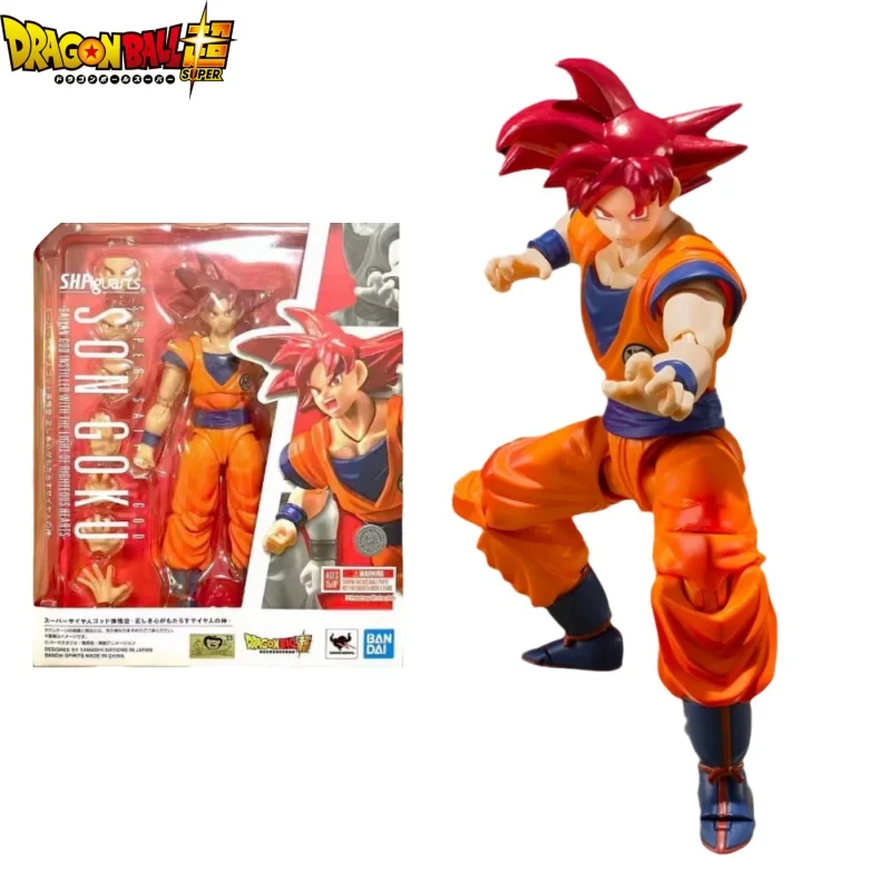 

Original BANDAI S.H.Figuarts Super Saiyan God Red Hair Son GOKU Dragon Ball Z Anime Action PVC Model Collection Birthday Gifts