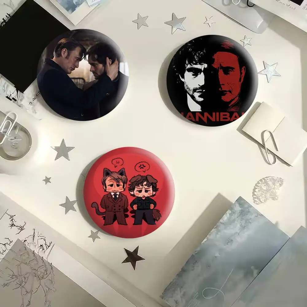 H-HannibalS and Will Button Pins Backpack Clothing Decor Brooch Badge Jewelry Gifts for Kids